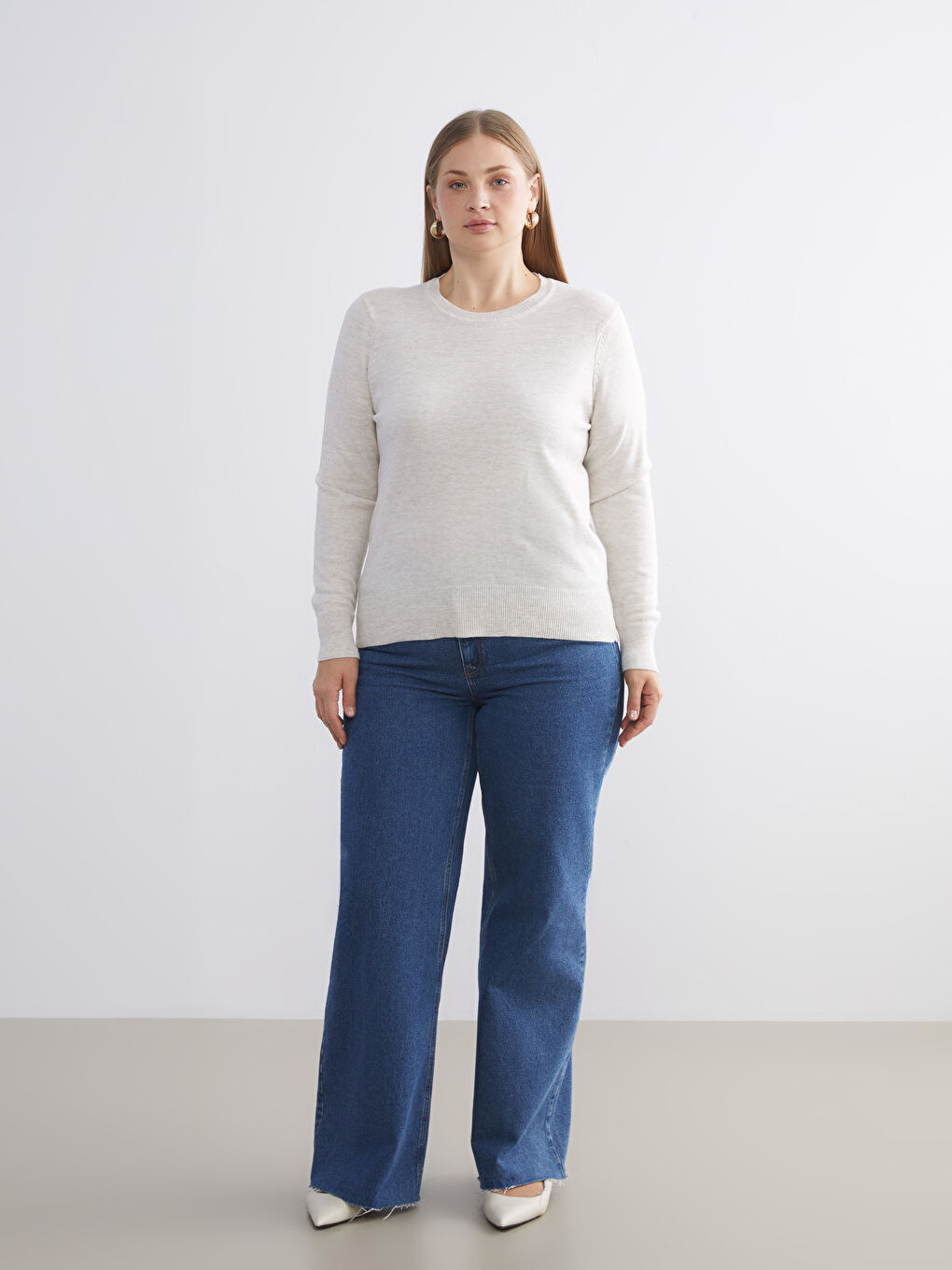 Crew Neck Women's Knitwear Sweater-3