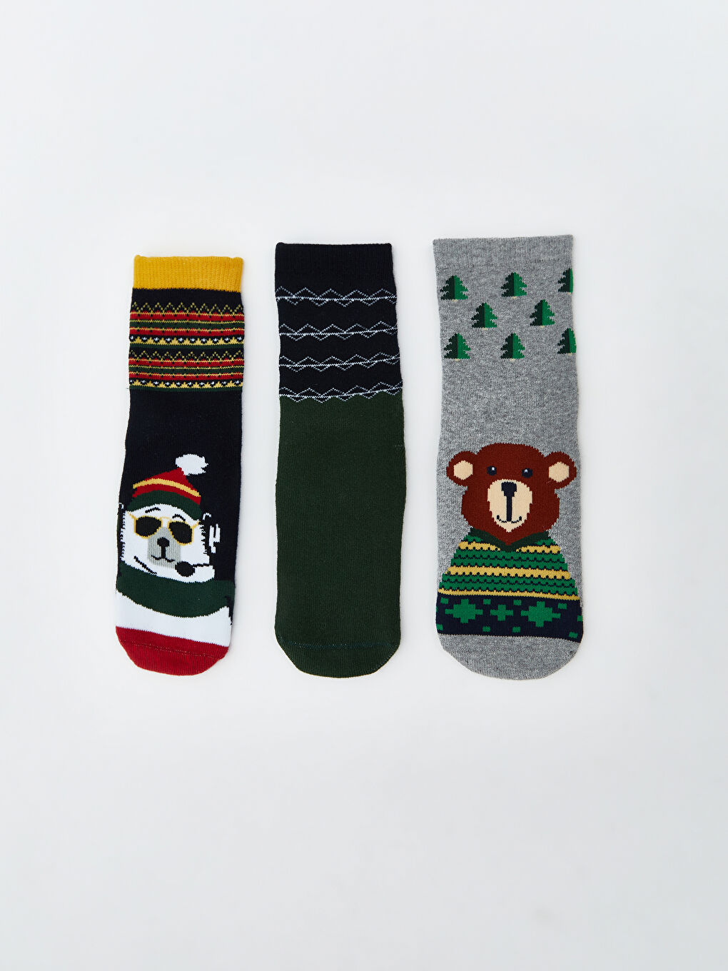 Patterned Boys' Terry Ankle Socks 3-Pack-1