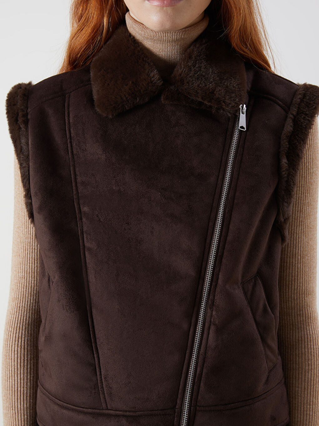 Woman BROWN Waistcoat-2