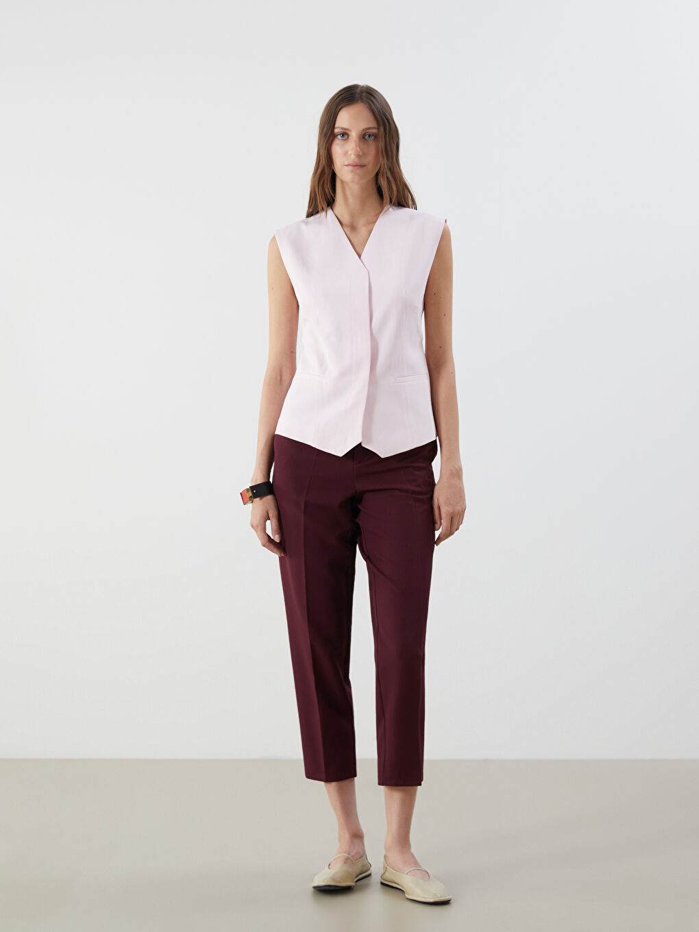LCW ECO Slim Fit Women's Pleated Trousers -W5DJ85Z8-YHY