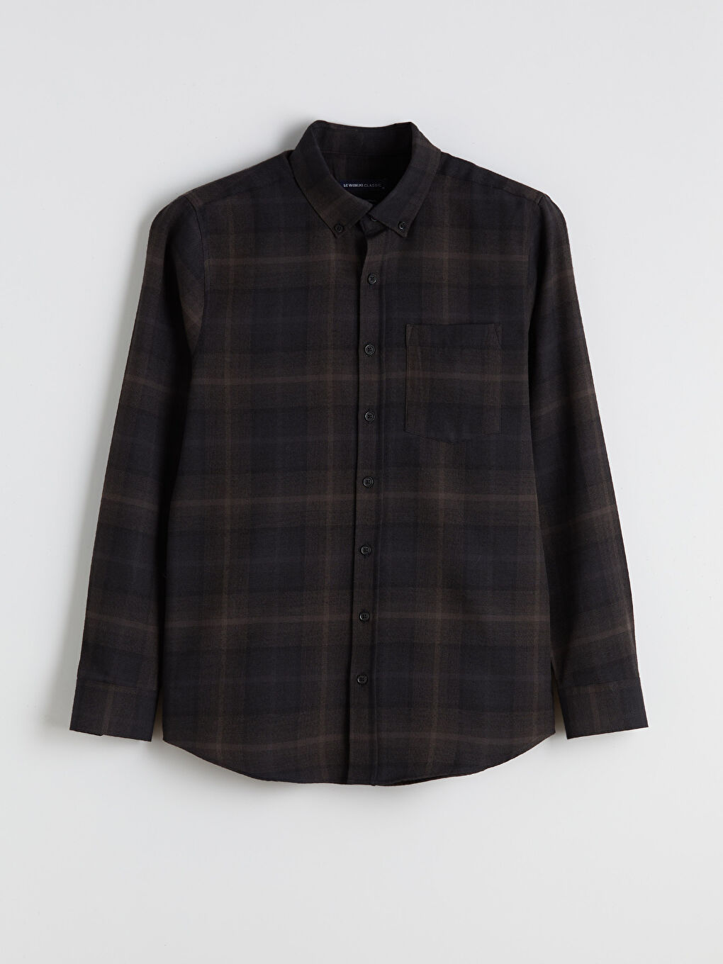 Bej Regular Fit Uzun Kollu Ekose Gabardin Erkek Gömlek-4