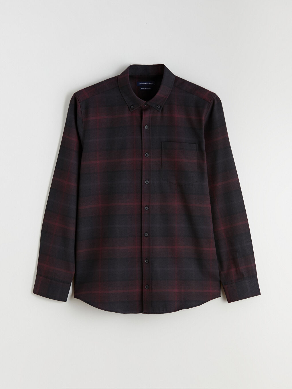 Bordo Regular Fit Uzun Kollu Ekose Gabardin Erkek Gömlek-4