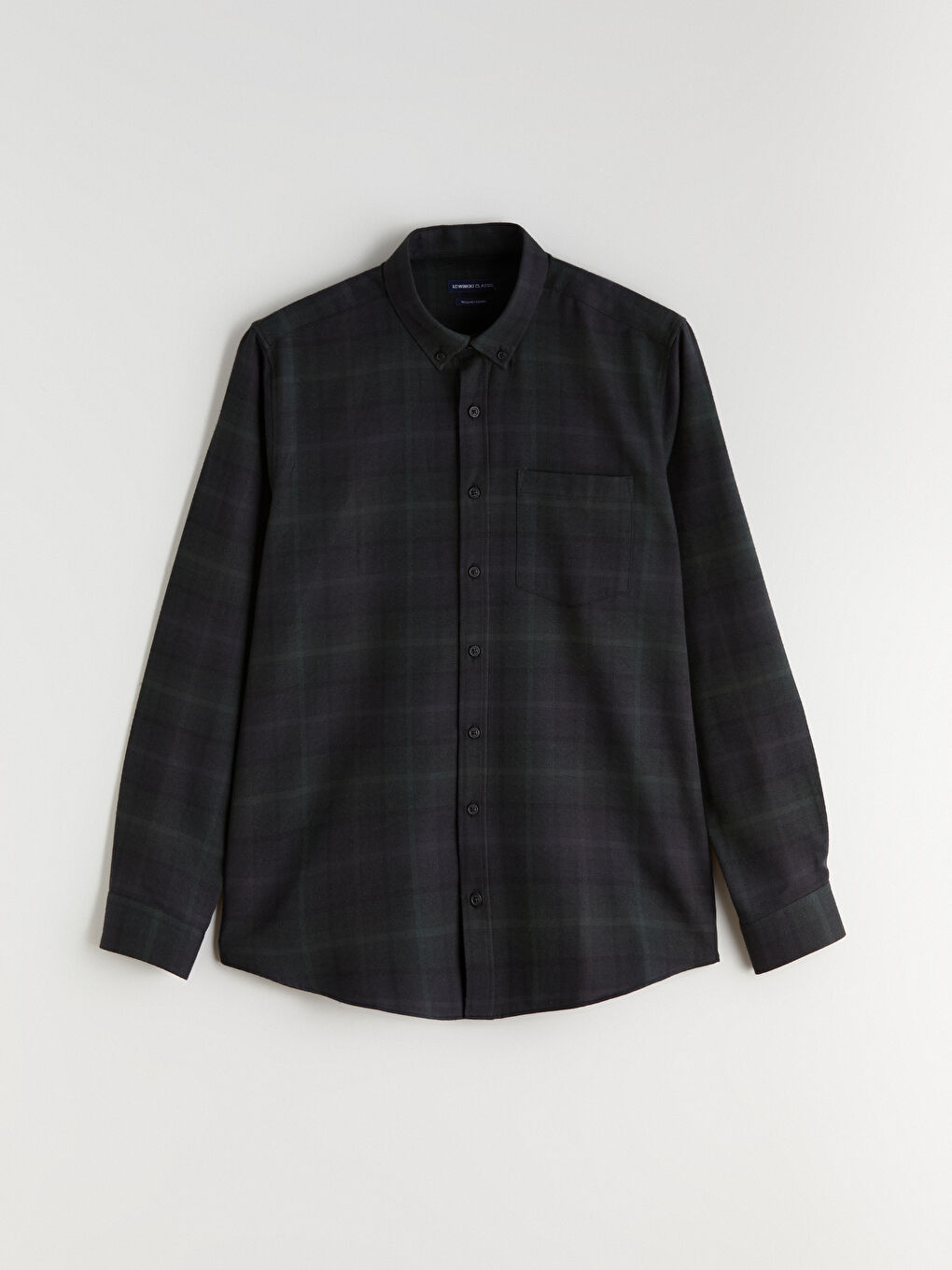 Chemise Pour Hommes Coupe Régulière à Manches Longues en Gabardine Écossaise-4