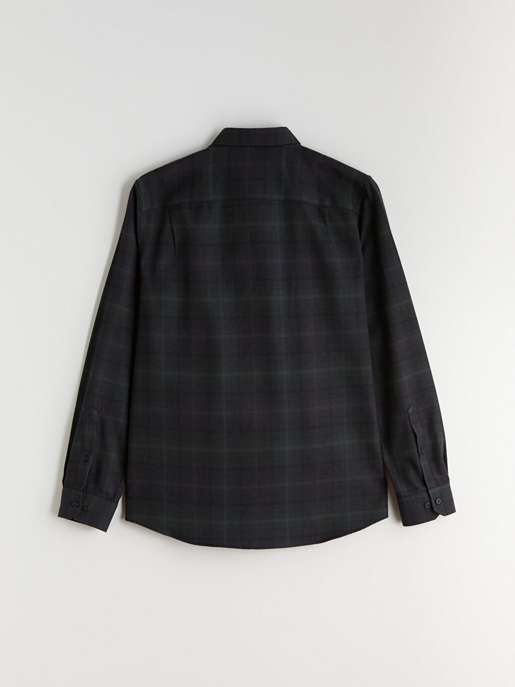 Chemise Pour Hommes Coupe Régulière à Manches Longues en Gabardine Écossaise-5