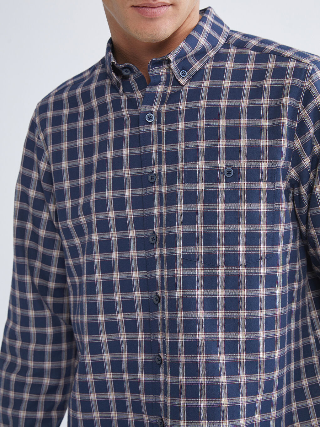 Regular Fit Uzun Kollu Ekose Erkek Gömlek-2