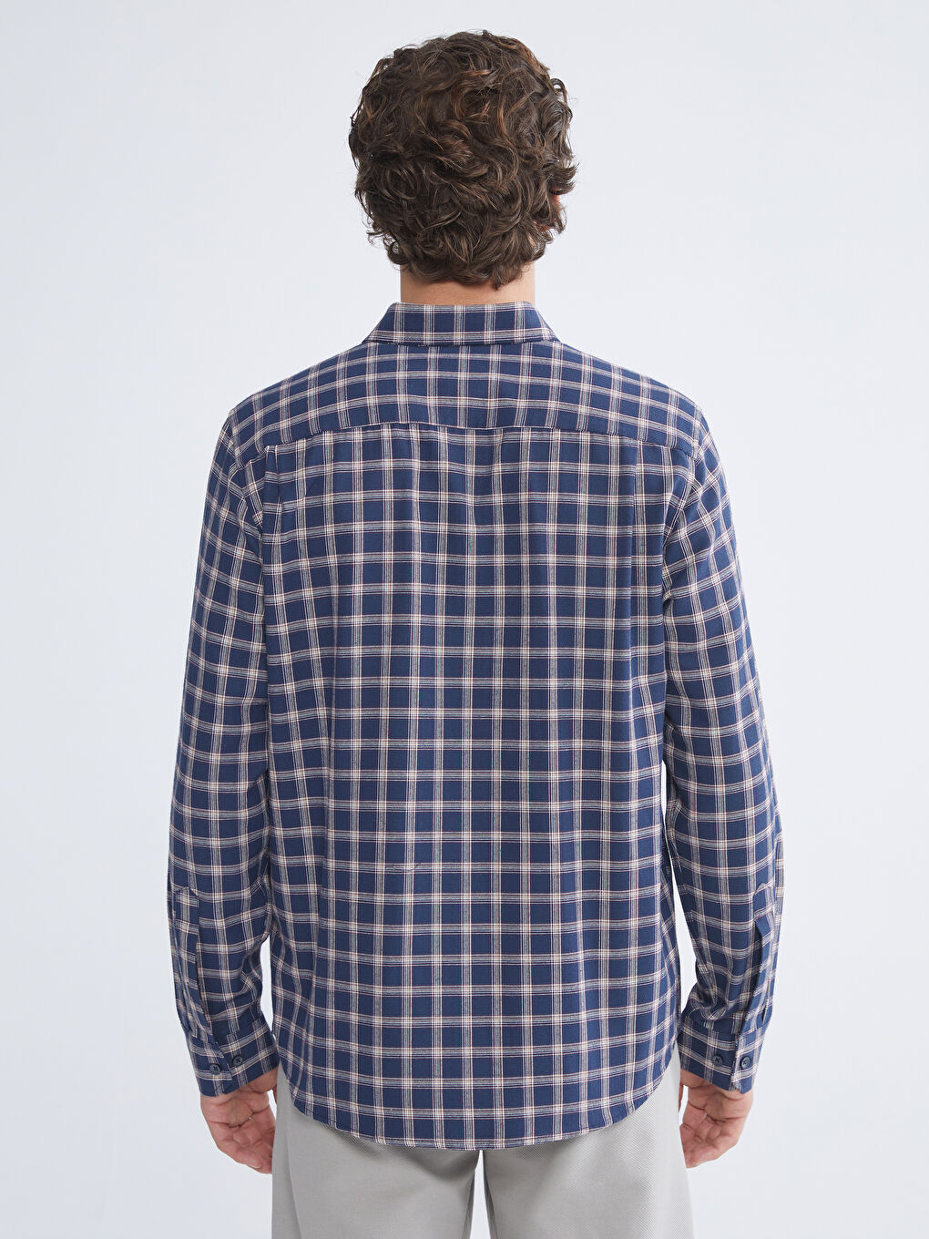 Regular Fit Uzun Kollu Ekose Erkek Gömlek-3