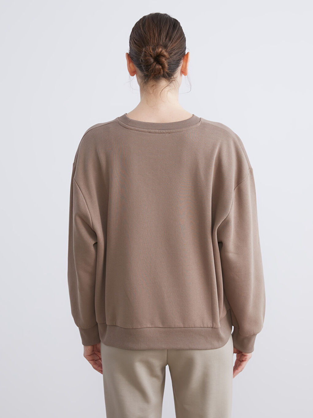 Crew Neck Oversize Women's Thick Sweatshirt-3
