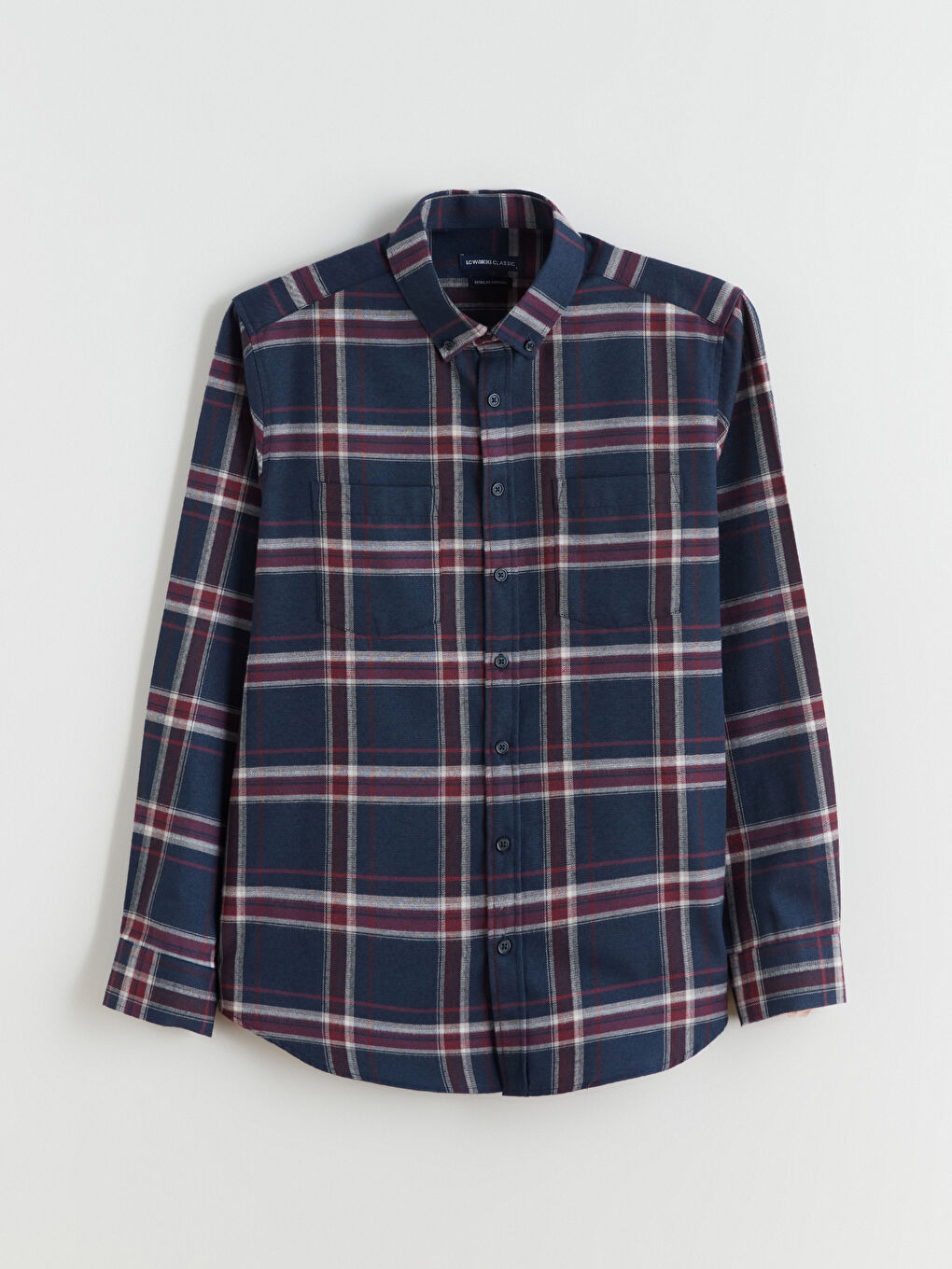 Bordo Regular Fit Uzun Kollu Ekose Gabardin Erkek Gömlek-4