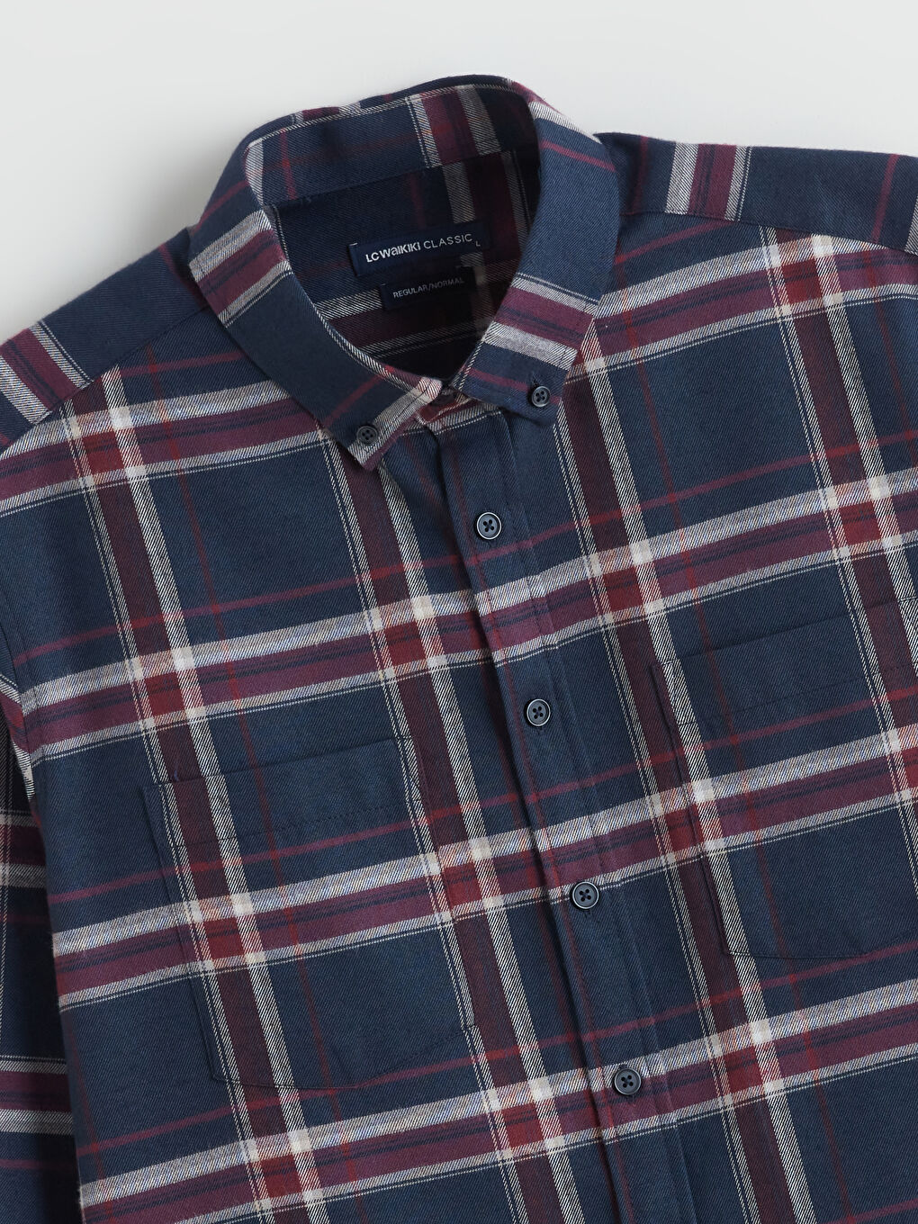 Bordo Regular Fit Uzun Kollu Ekose Gabardin Erkek Gömlek-5