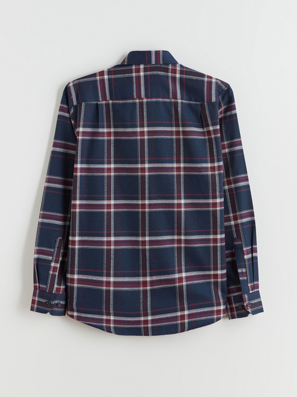 Bordo Regular Fit Uzun Kollu Ekose Gabardin Erkek Gömlek-6