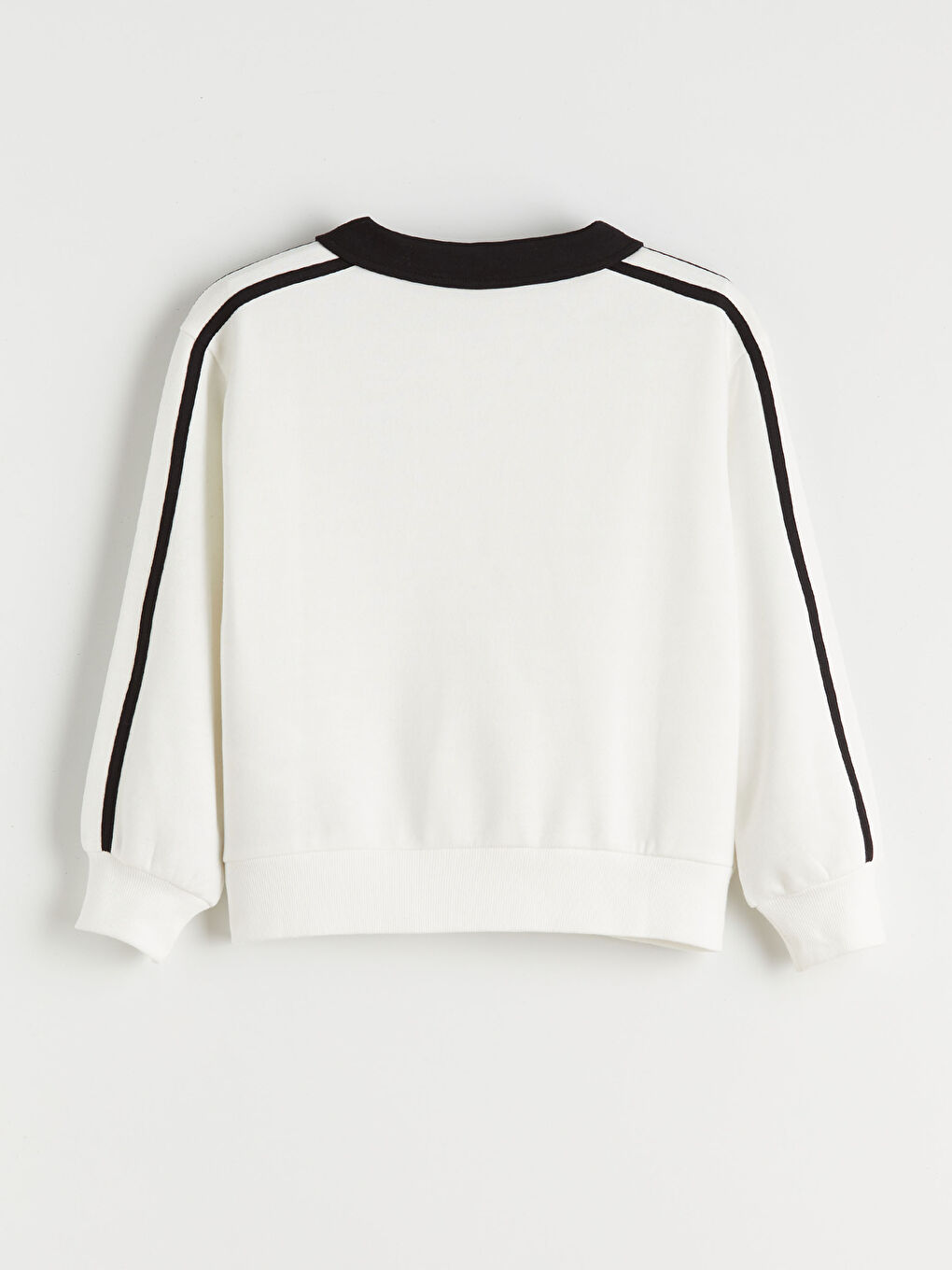 Ekru Polo Yaka Kız Çocuk Sweatshirt-1