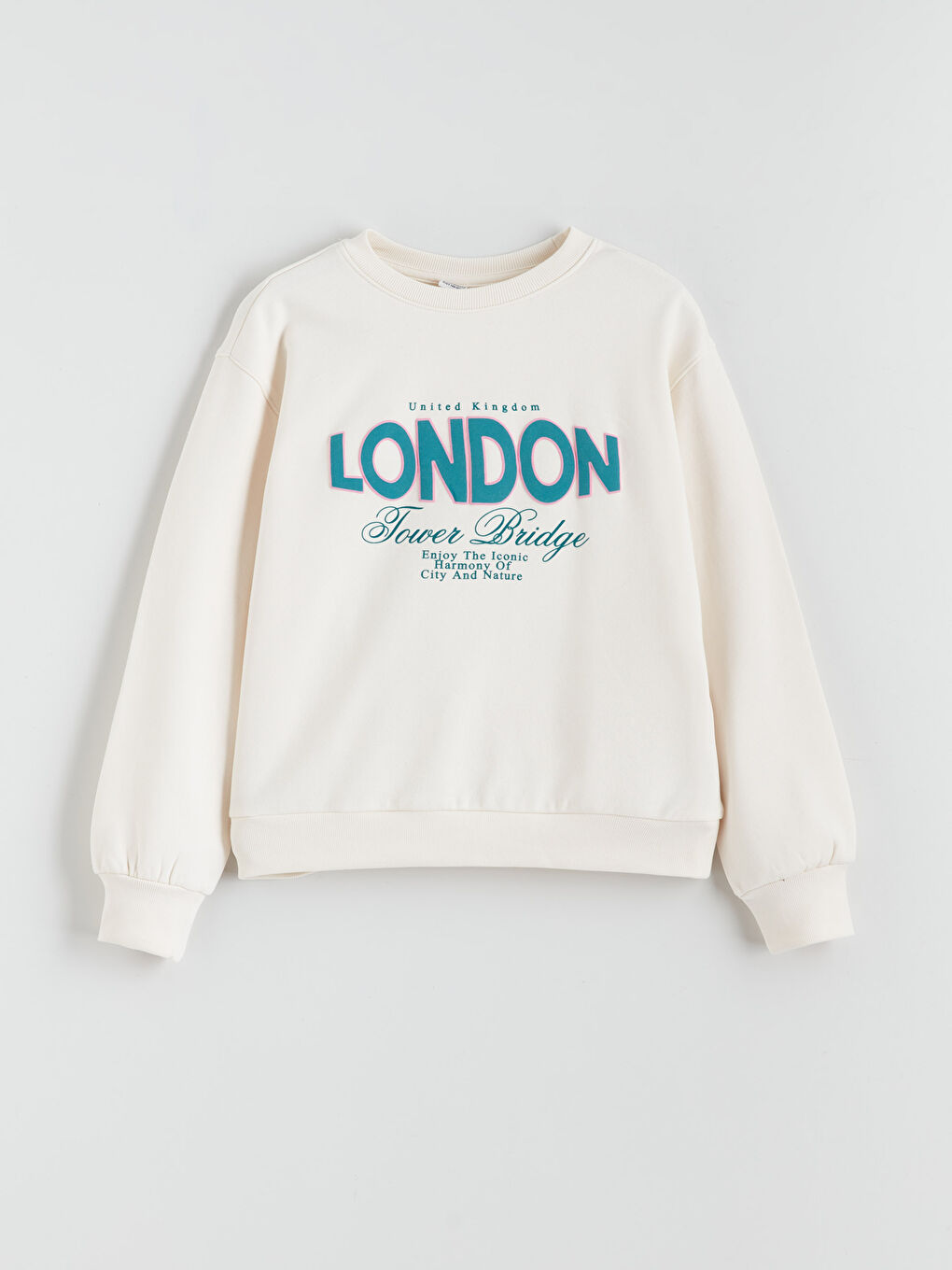 London Printed Girls' Thick Sweatshirt