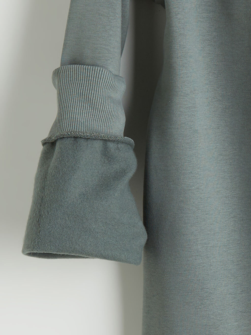 Yeşil Standart Kalıp Bisiklet Yaka Baskılı Erkek Kalın Sweatshirt-6