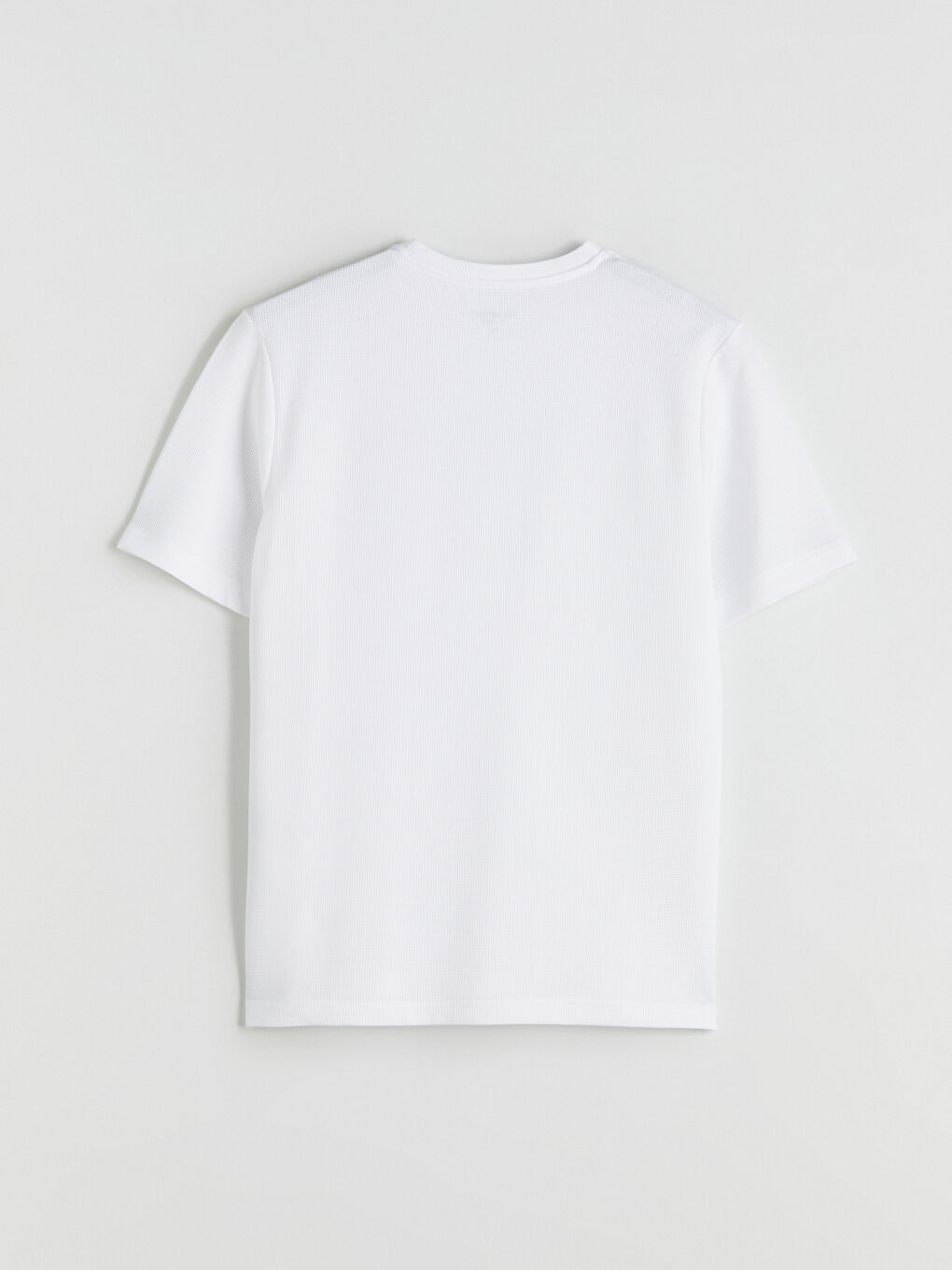 Beyaz Bisiklet Yaka Baskılı Erkek Tişört-7