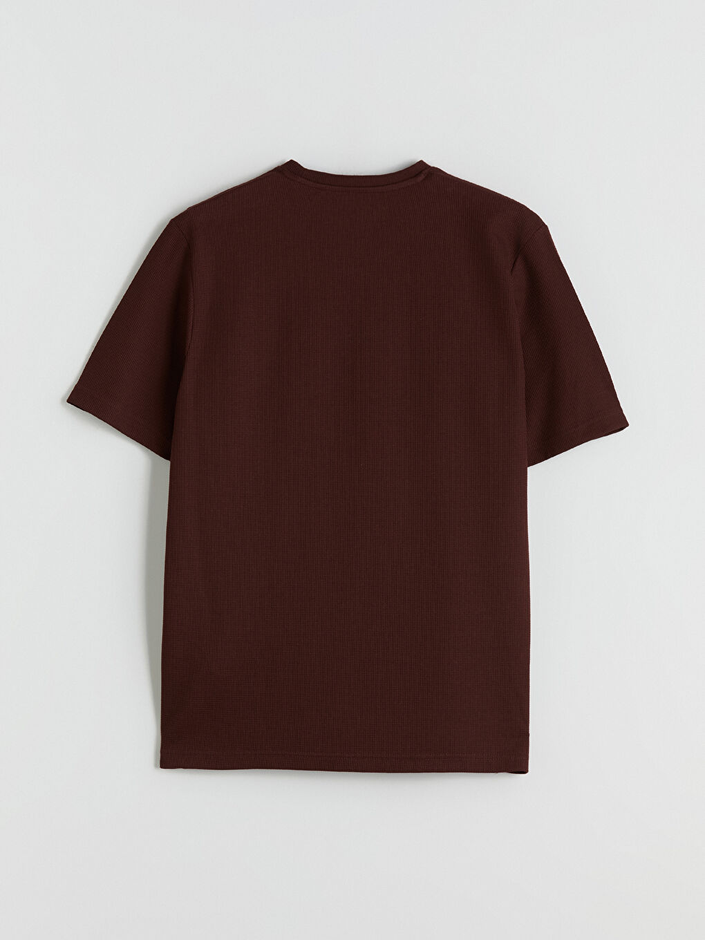 Bordo Bisiklet Yaka Baskılı Erkek Tişört-7