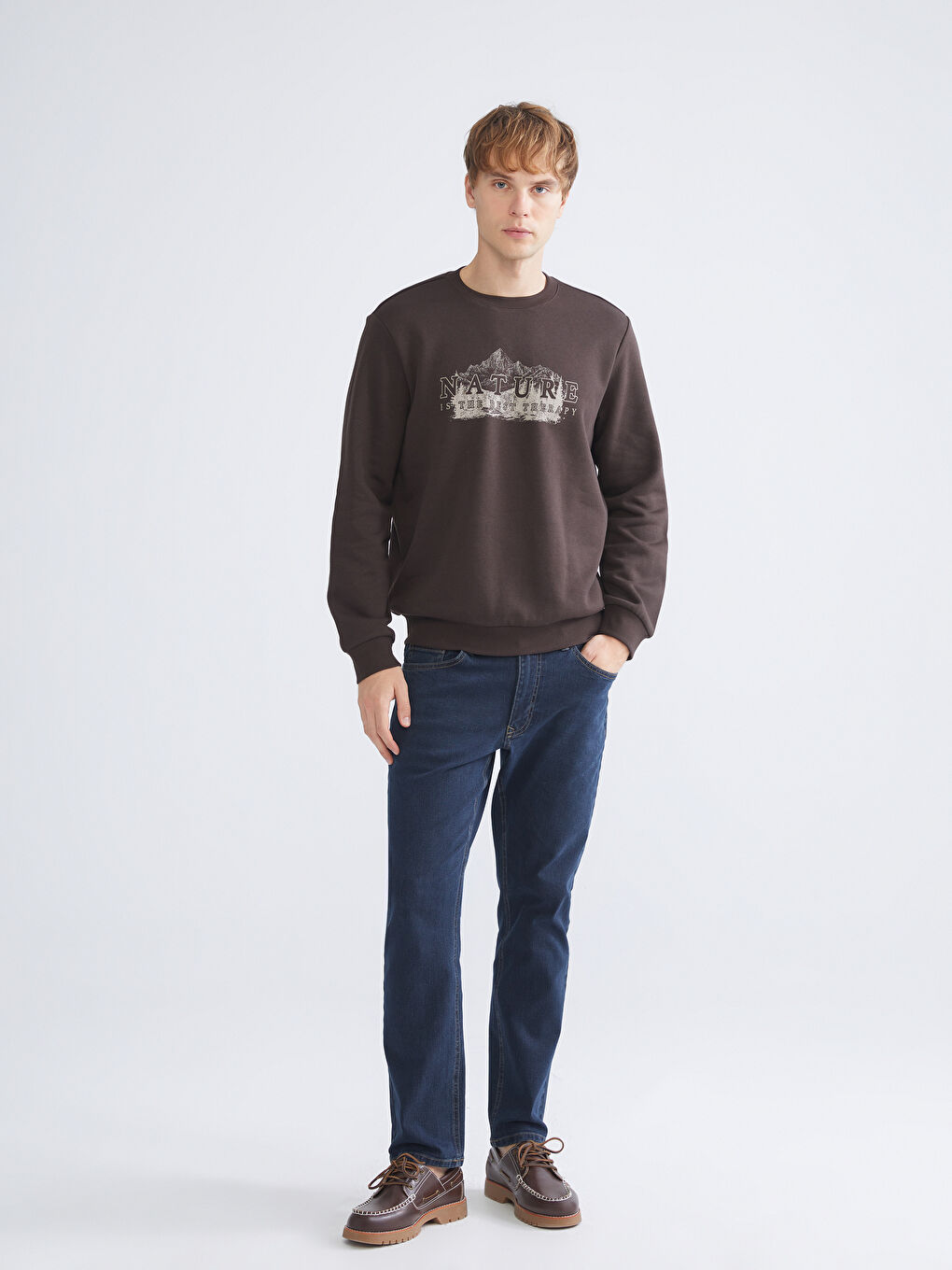 Crew Neck Printed Men's Sweatshirt-1
