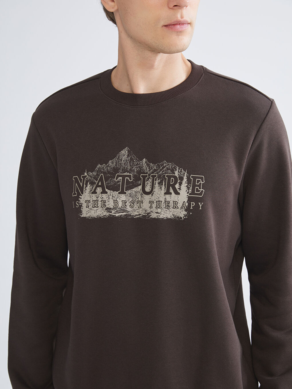 Crew Neck Printed Men's Sweatshirt-2