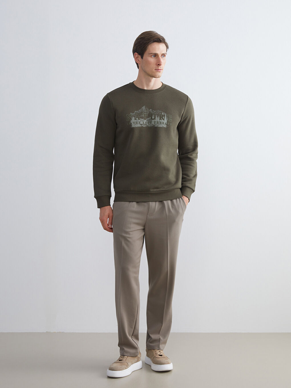 Crew Neck Printed Men's Sweatshirt-1