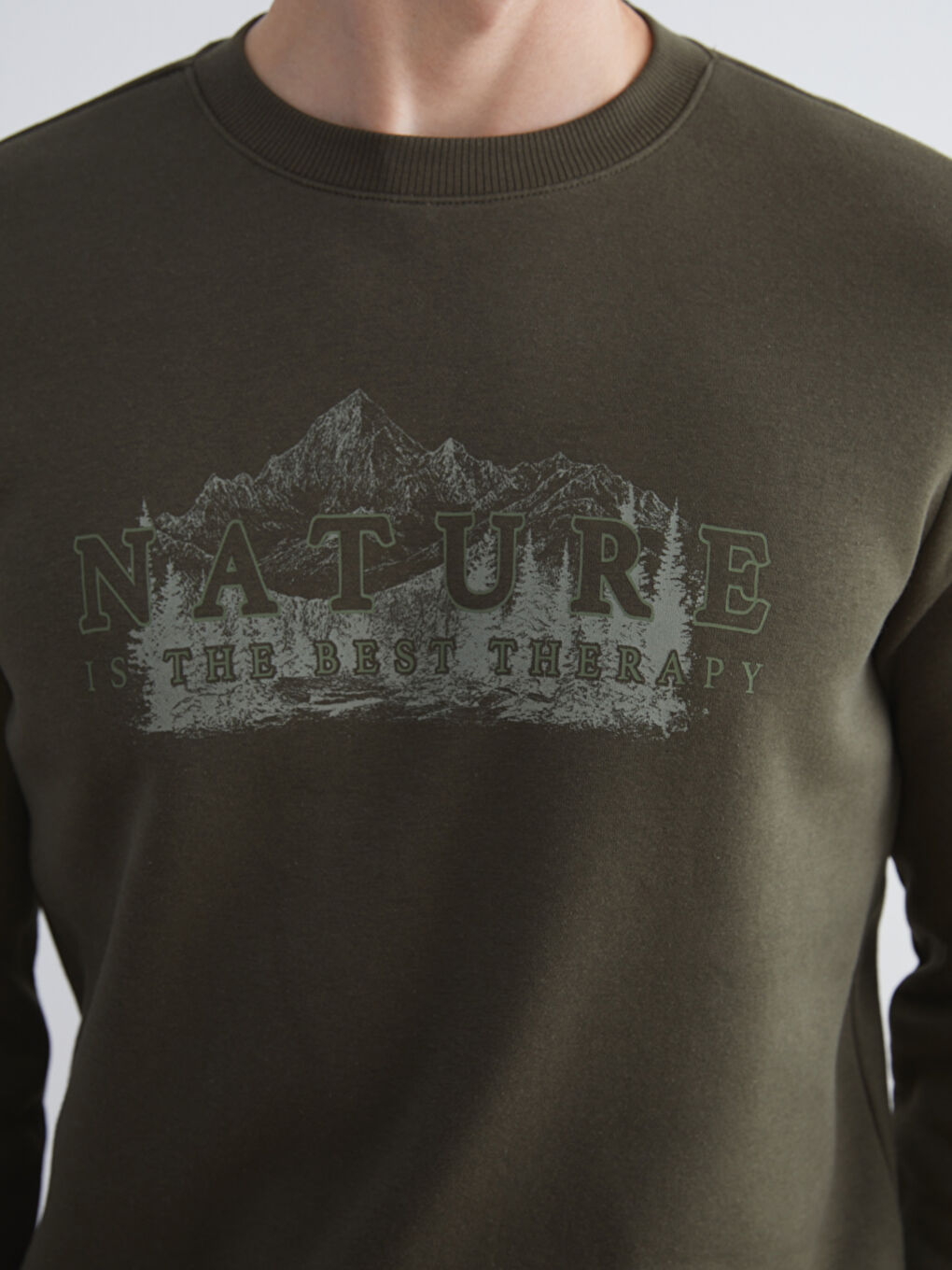 Crew Neck Printed Men's Sweatshirt-2