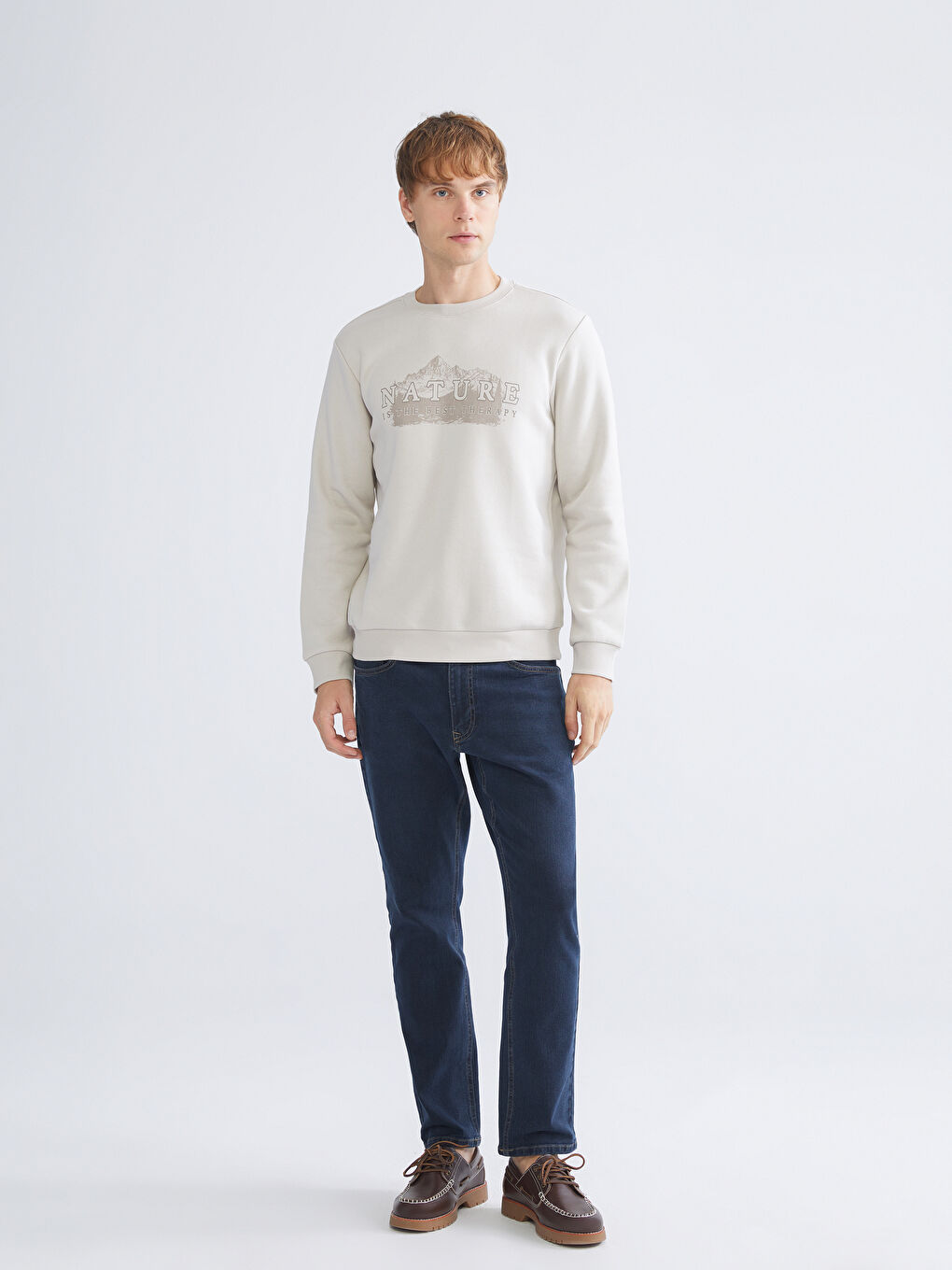 Crew Neck Printed Men's Sweatshirt-1