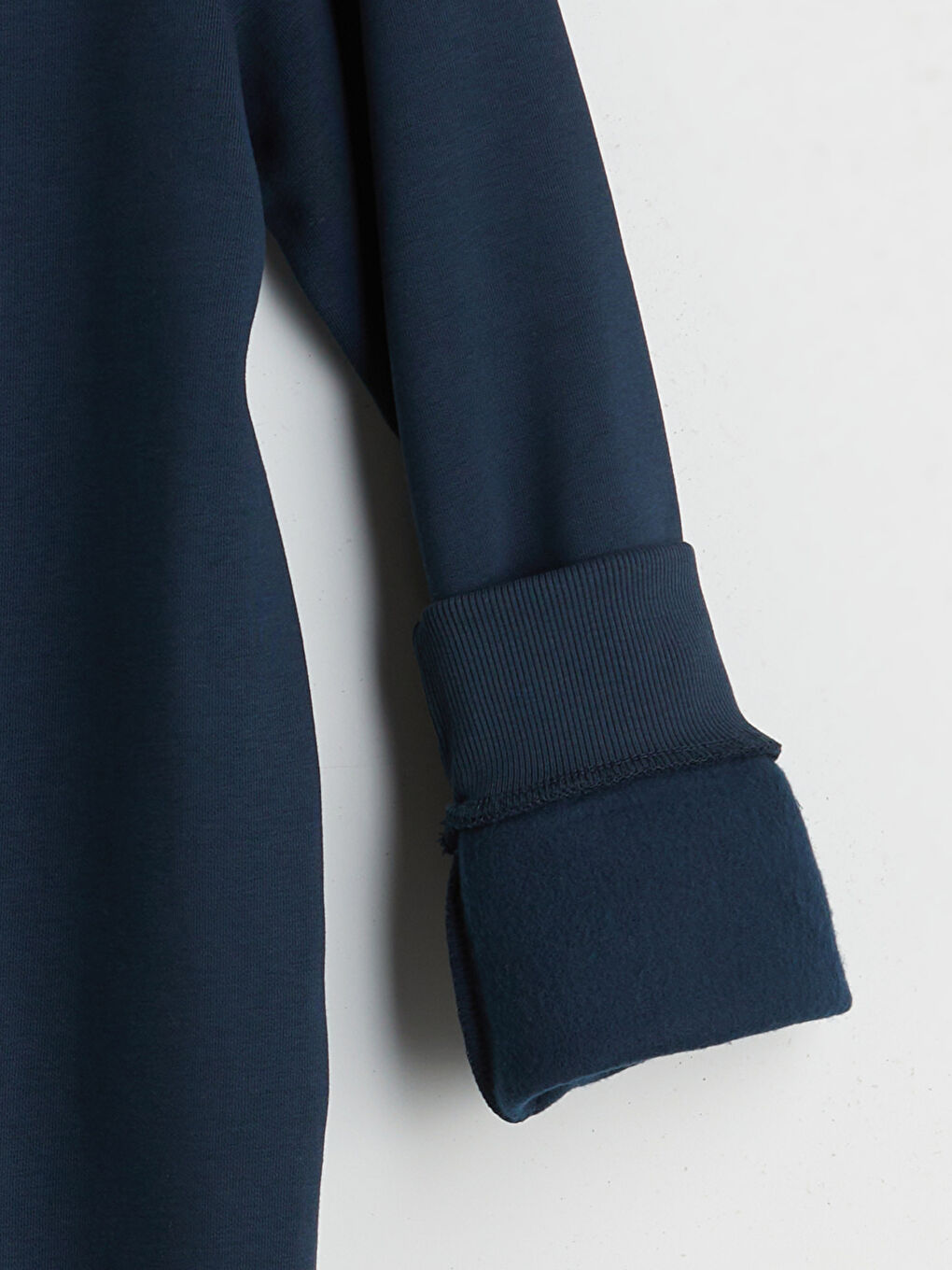 Lacivert Bisiklet Yaka Baskılı Erkek Sweatshirt-6