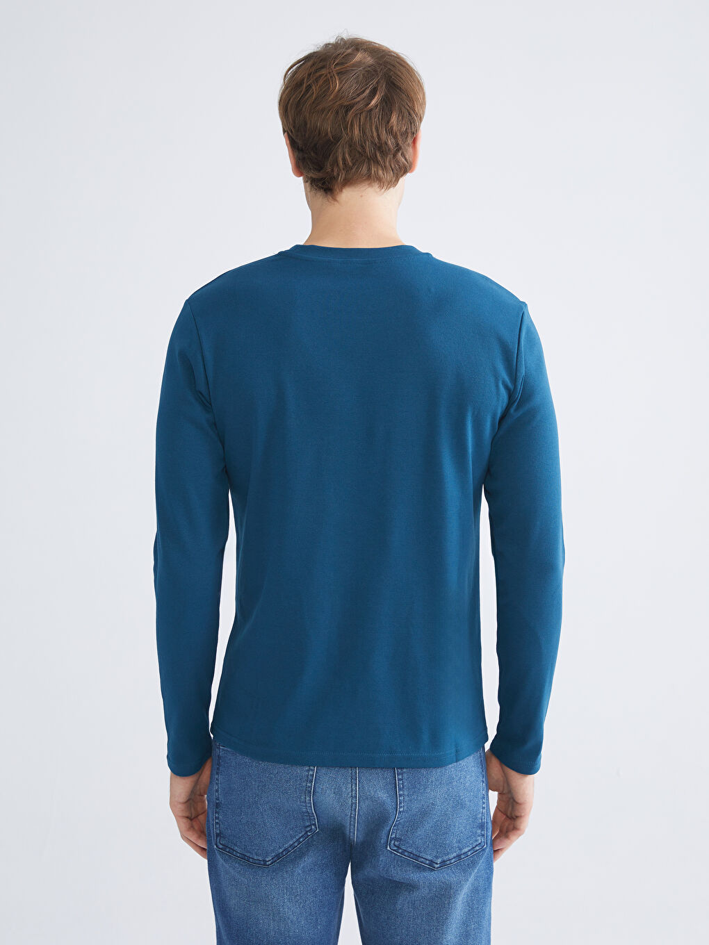 Crew Neck Long Sleeve Printed Men's T-Shirt-3