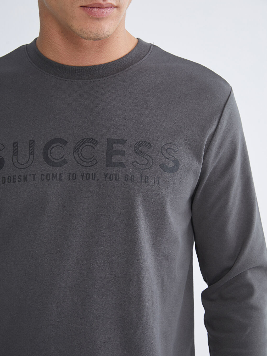 Crew Neck Long Sleeve Printed Men's T-Shirt-2