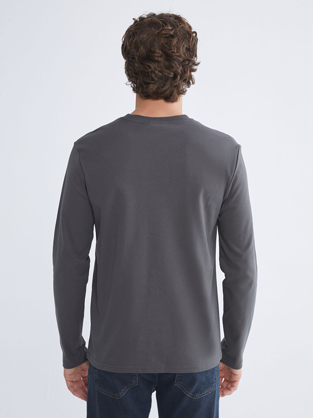 Crew Neck Long Sleeve Printed Men's T-Shirt-3