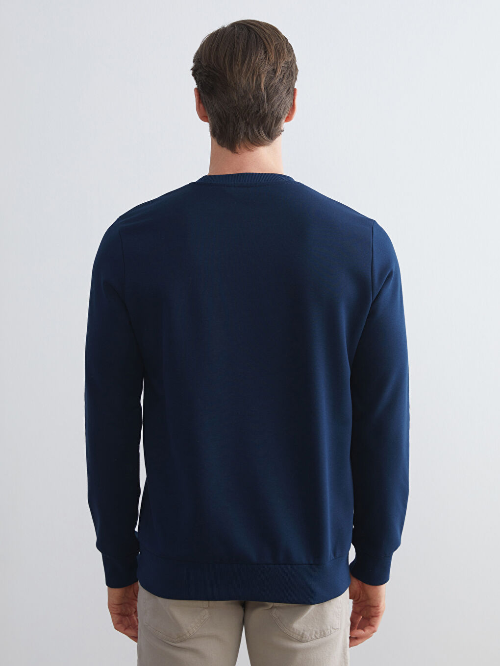 Lacivert Bisiklet Yaka Uzun Kollu Sweatshirt-3