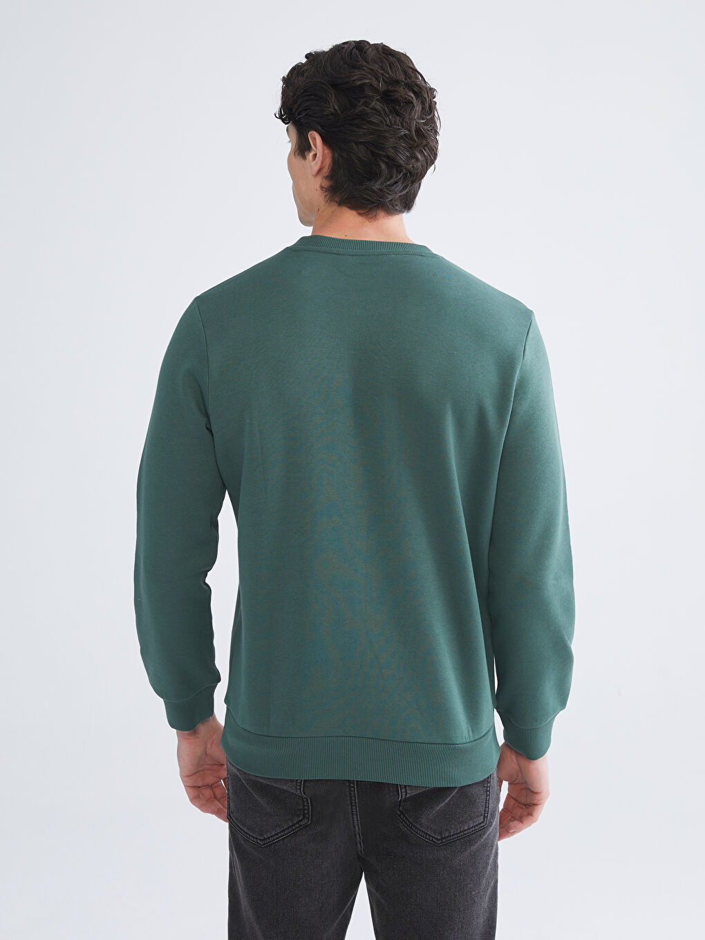 Crew Neck Long Sleeve Basic Men's Sweatshirt-3