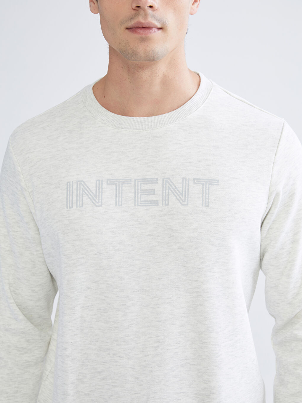 Ерлерге арналған ұзын жеңді дөңгелек жағалы негізгі свитшот-2