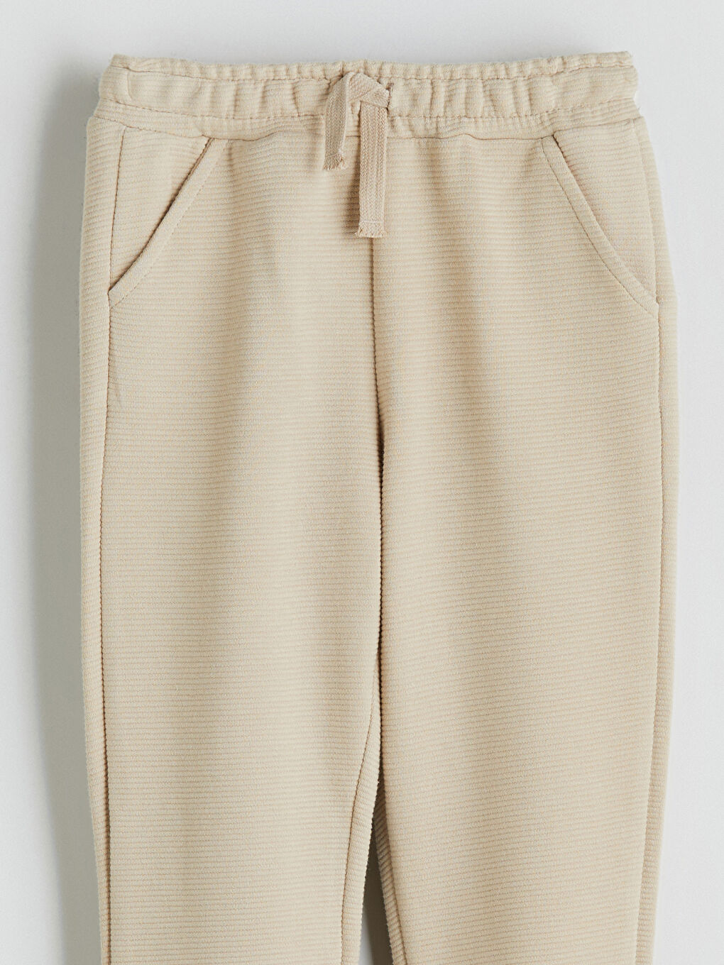 Bej Beli Lastikli  Erkek Çocuk Jogger Pantolon-1