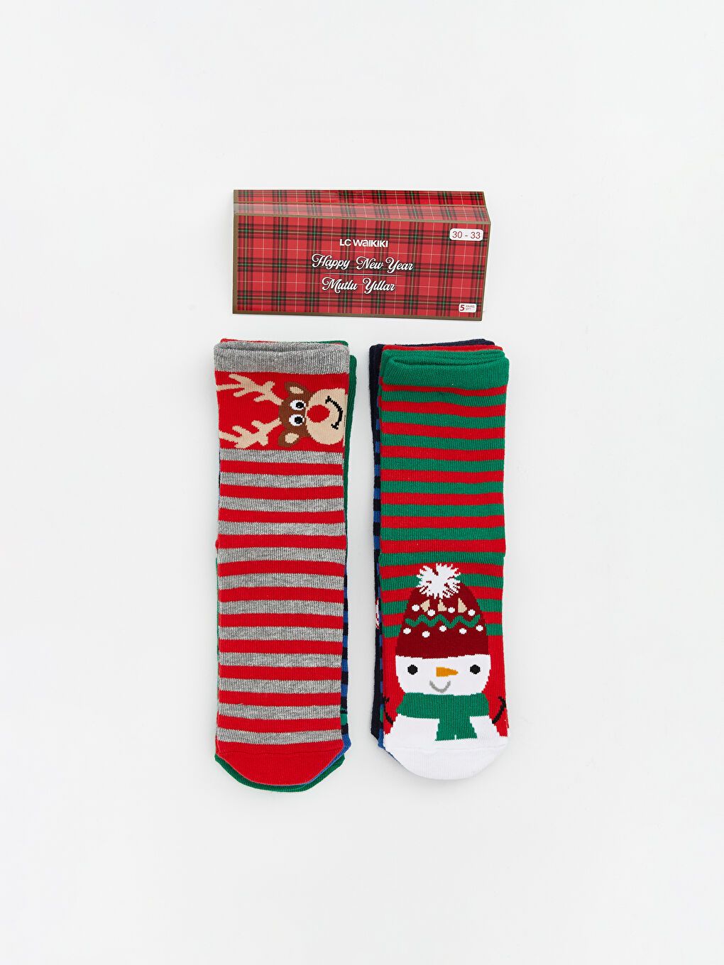 Božićne tematske dečje čarape do gležnja - pakovanje od 5 komada-1