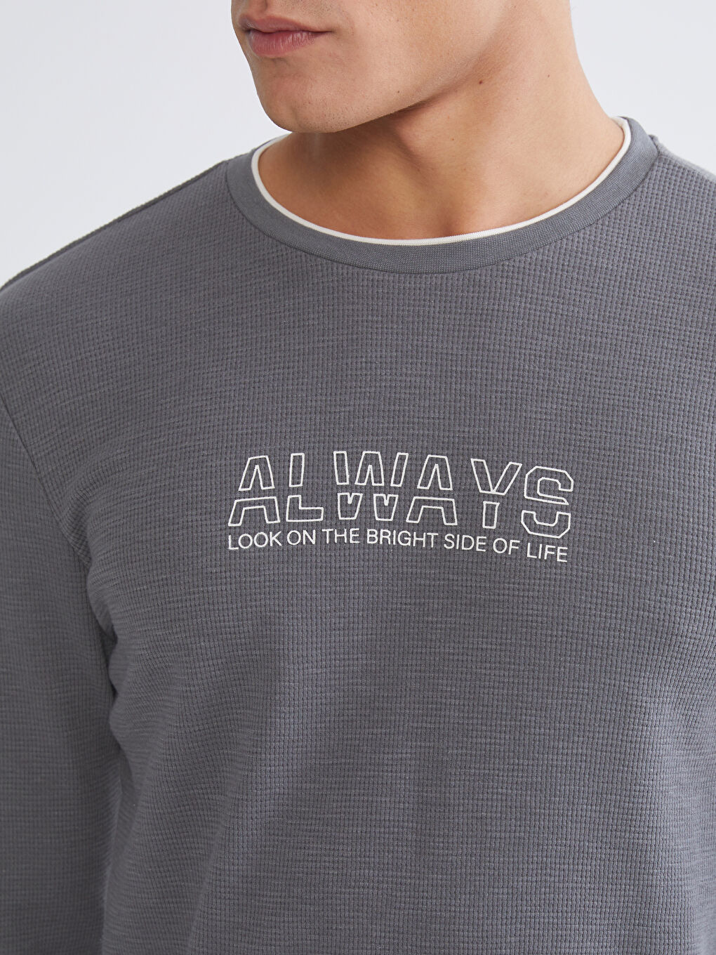 Мужская толстовка с круглым вырезом и длинными рукавами-4