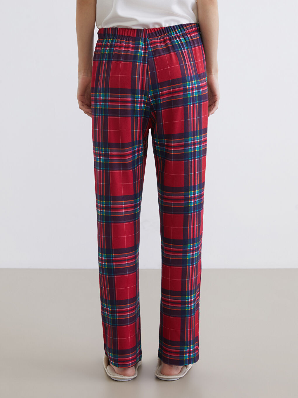 Еластична талія Шотландка Піжама низ для жінок-6