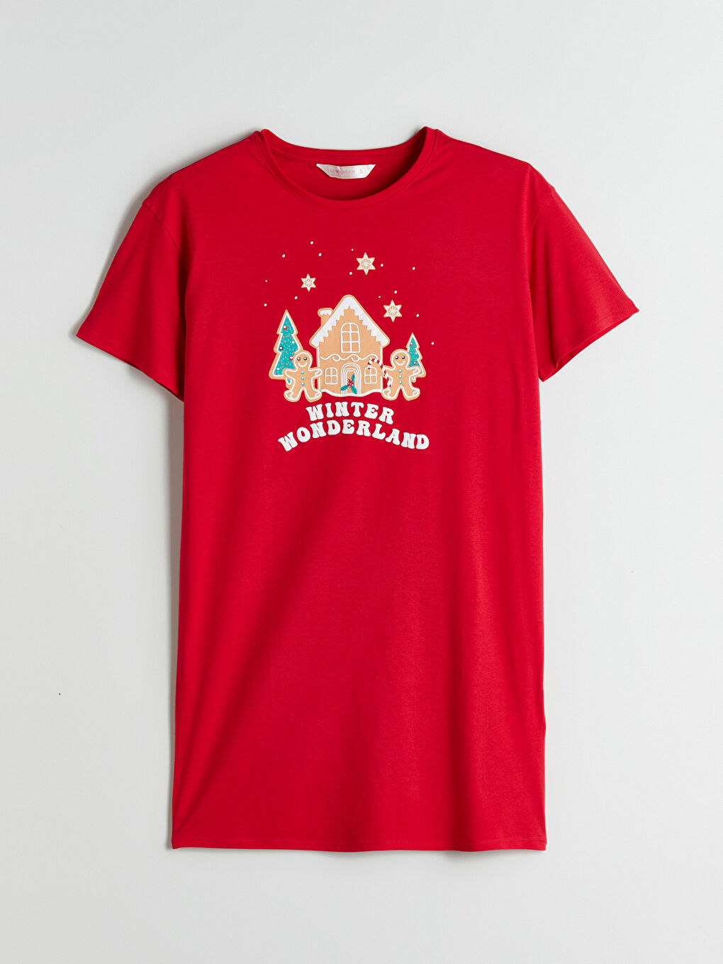 Crew Neck New Year Themed Short Sleeve Women's Nightgown-6