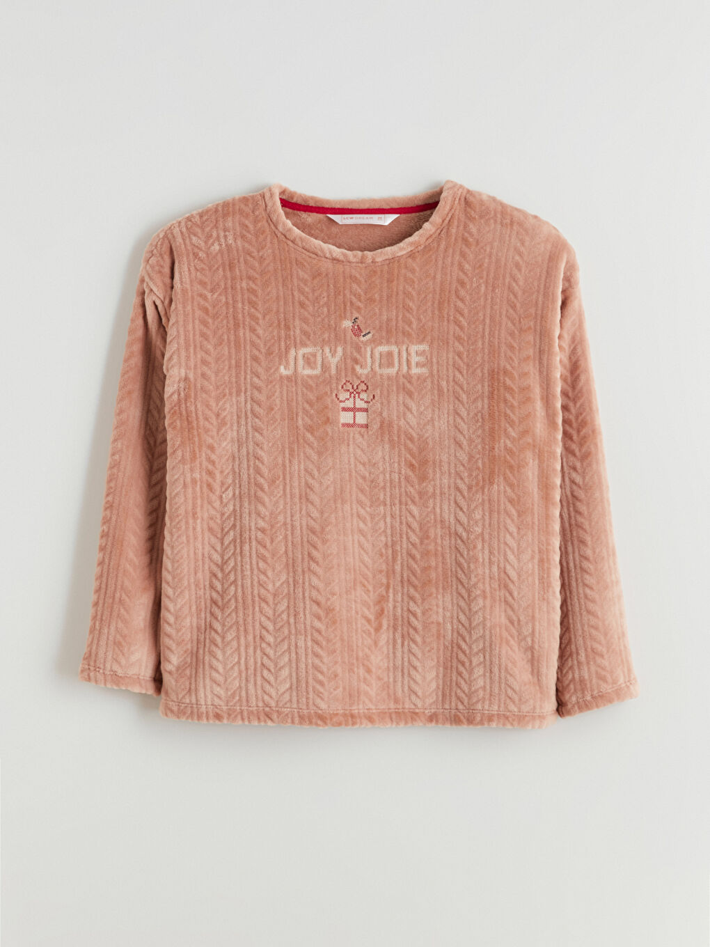 طقم بيجاما قطيفة مطرز برقبة دائرية للسيدات-5