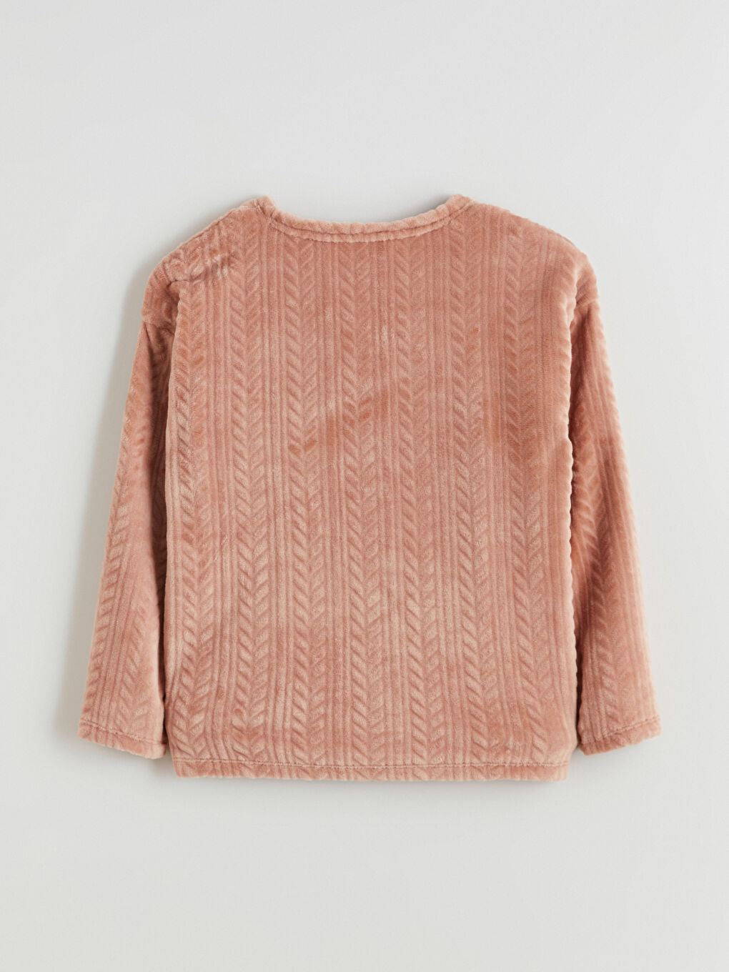 طقم بيجاما قطيفة مطرز برقبة دائرية للسيدات-8