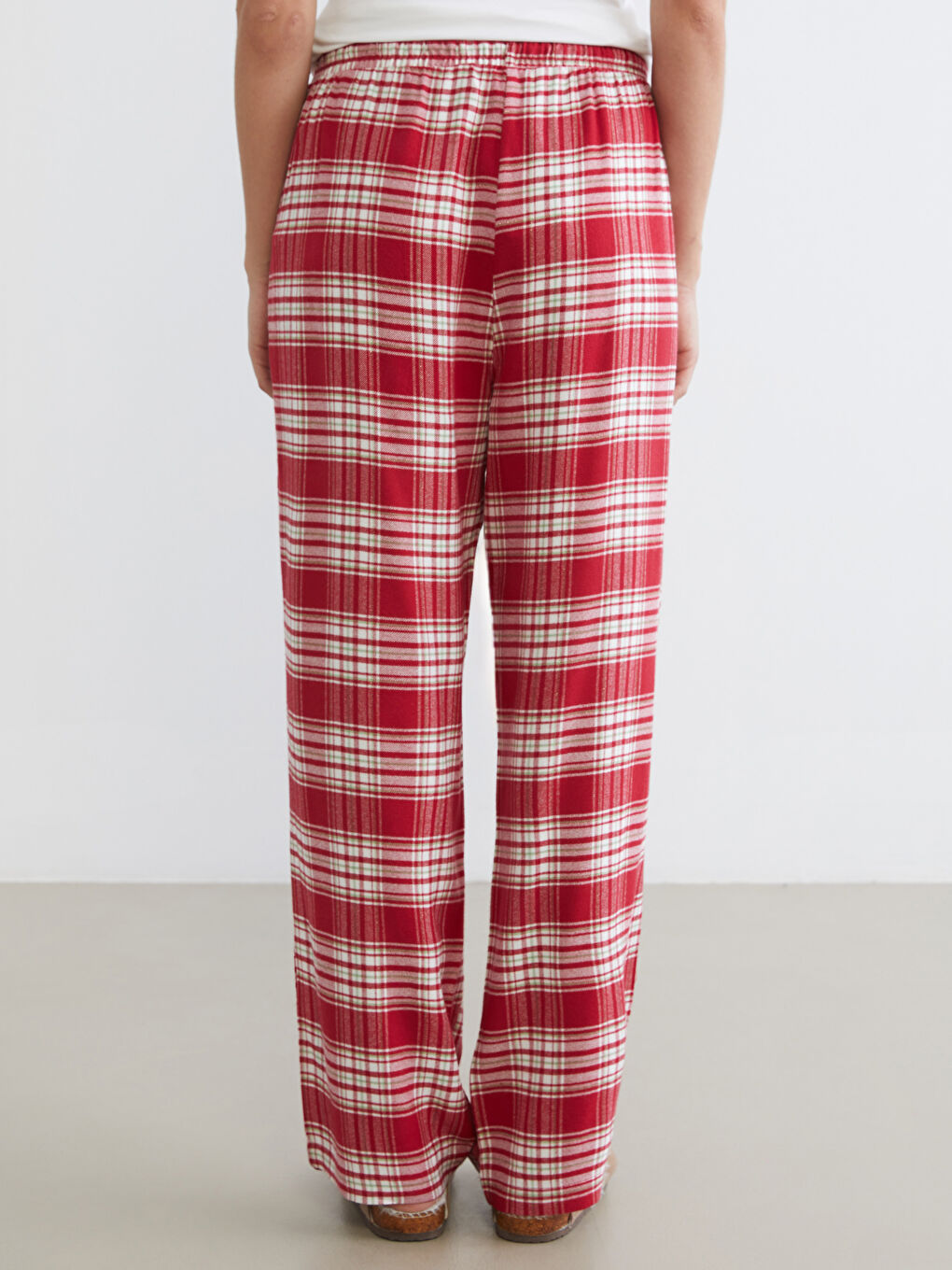Elasticated Waist Plaid Women's Pyjama Bottoms-3