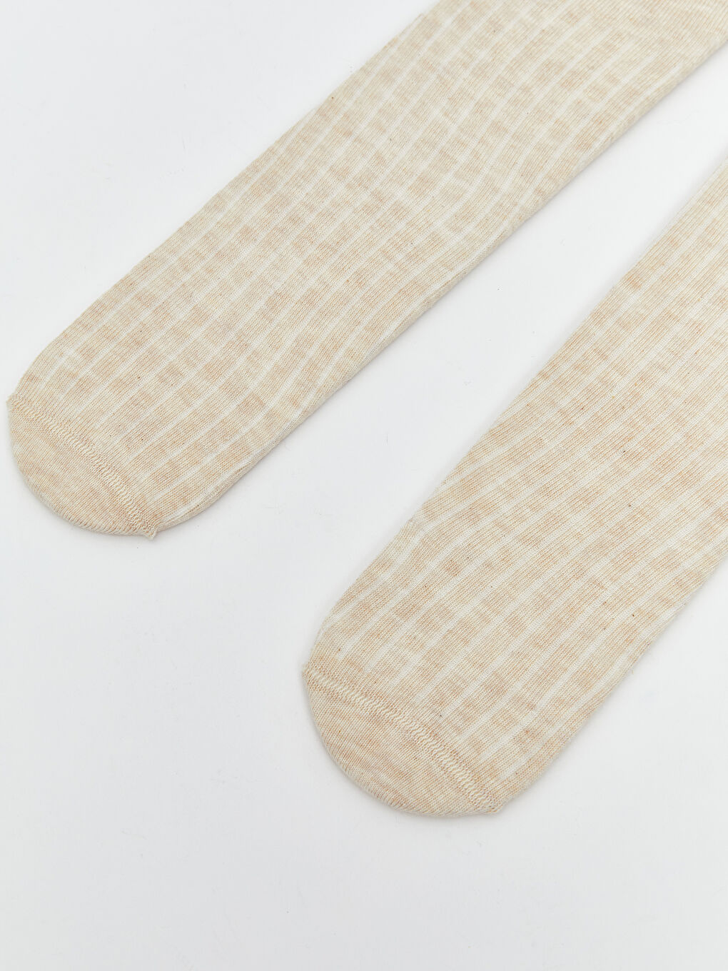 Bej Çizgili Erkek Çocuk Külotlu Çorap 2'li-1