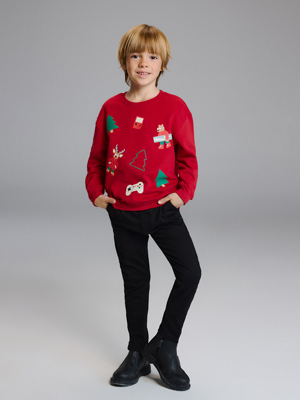 Рождественский Свитшот Для Мальчиков Толстый-1