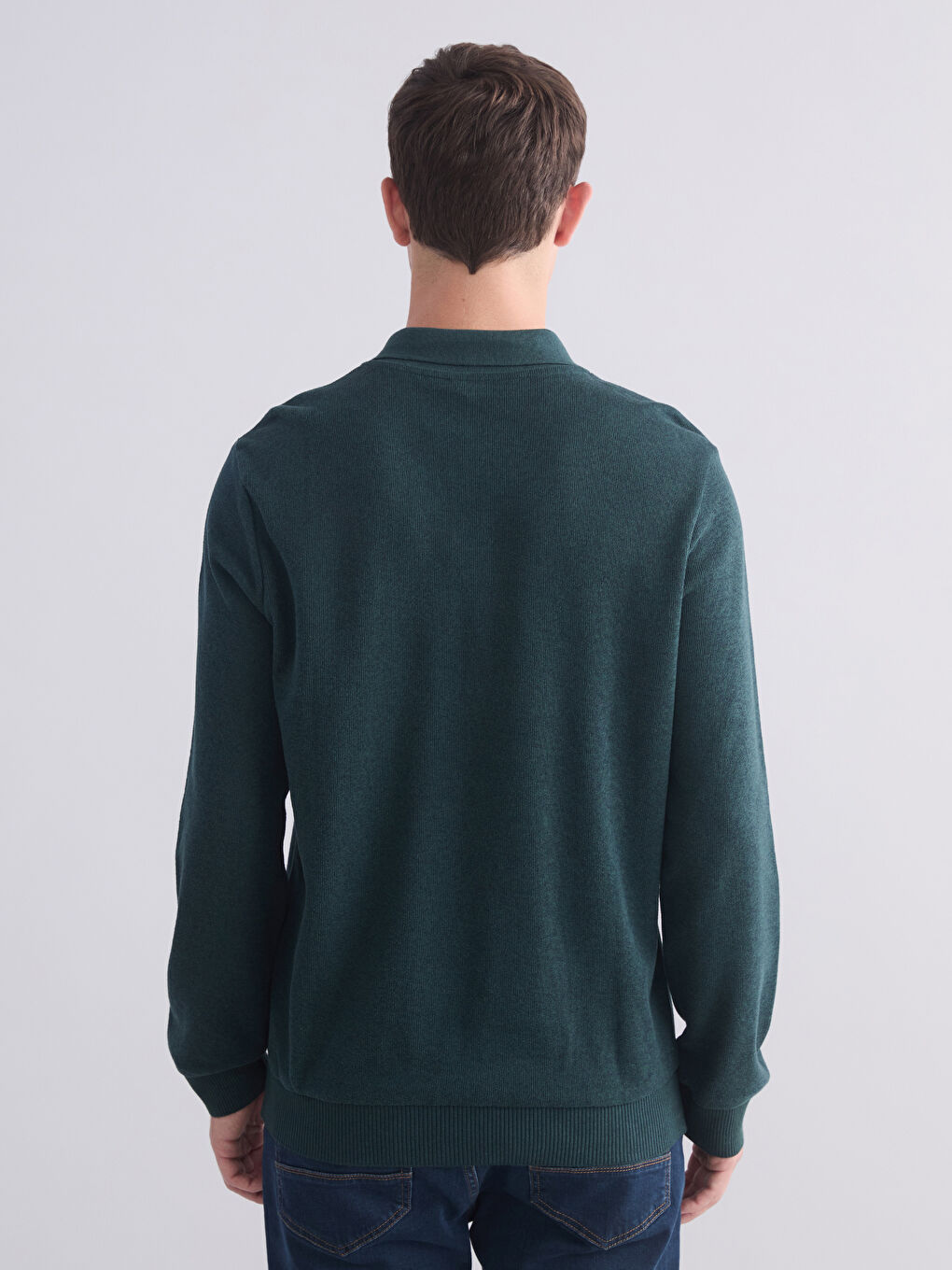 Polo Neck Long Sleeve Men's Sweatshirt-6
