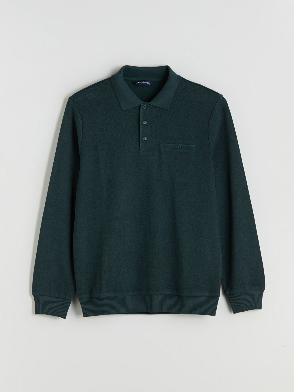 Polo Neck Long Sleeve Men's Sweatshirt-8