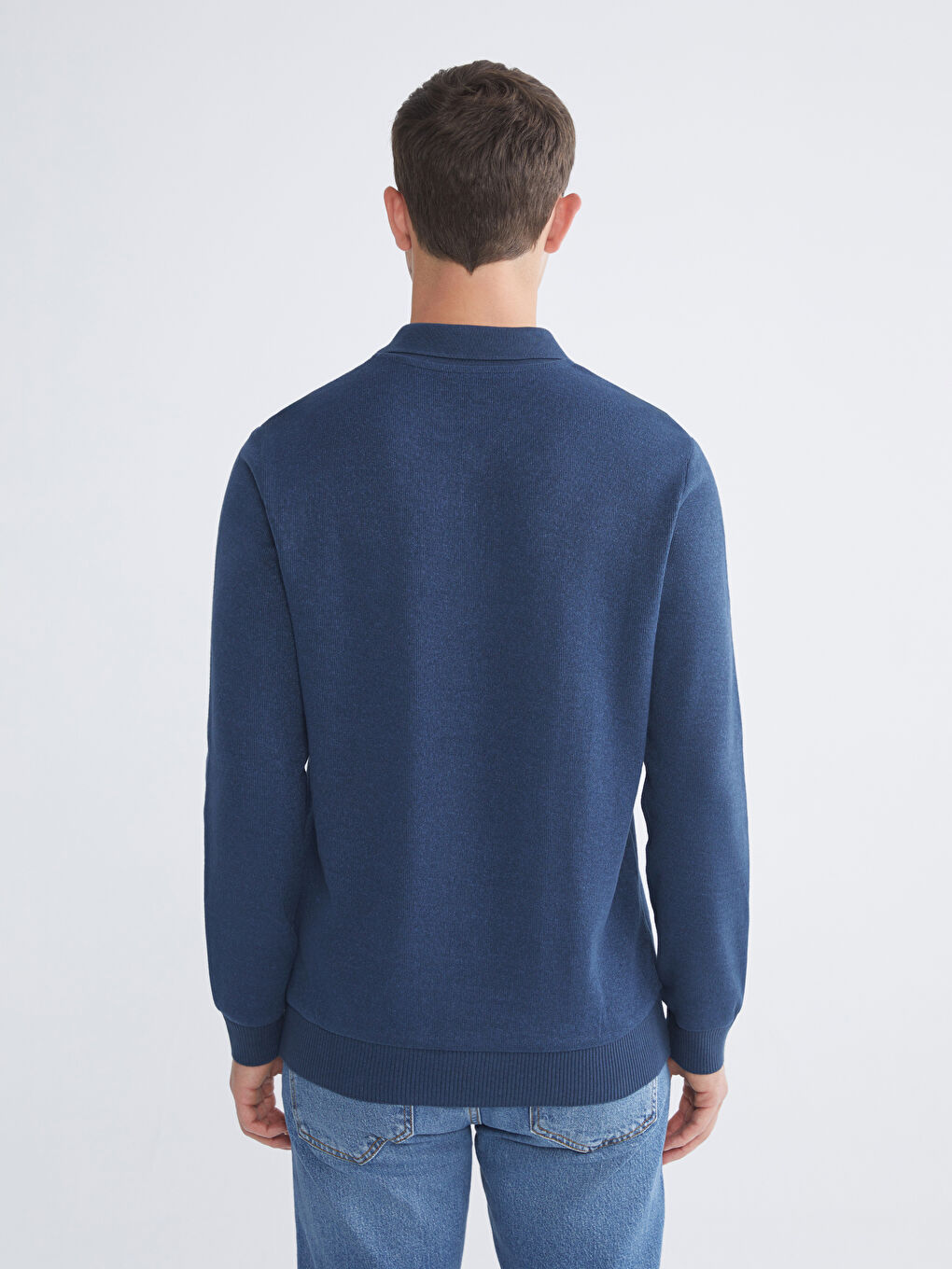 Polo Neck Long Sleeve Men's Sweatshirt-6