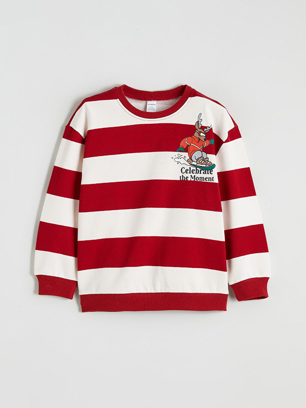 Crew Neck Striped Boys' Thick Sweatshirt