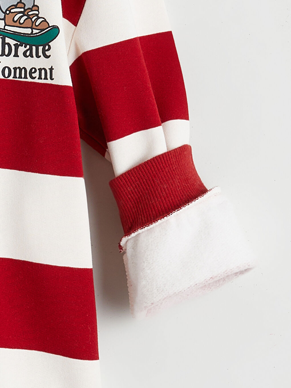 Crew Neck Striped Boys' Thick Sweatshirt-2