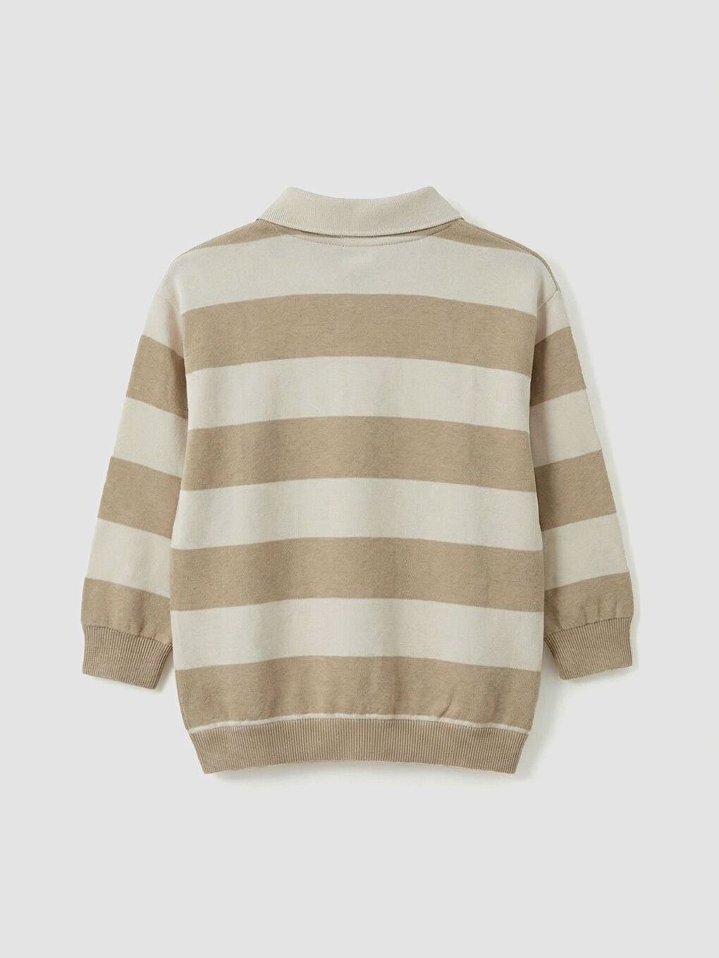 Polo Yaka Çizgili Erkek Çocuk Sweatshirt-1