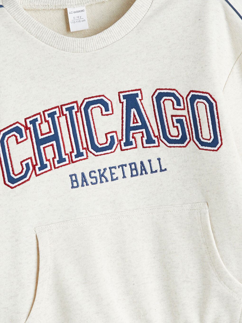 Ekru Chicago Nakışlı Erkek Çocuk Sweatshirt-3