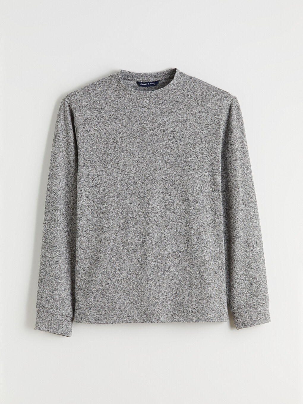 Gri Bisiklet Yaka Erkek Sweatshirt-4