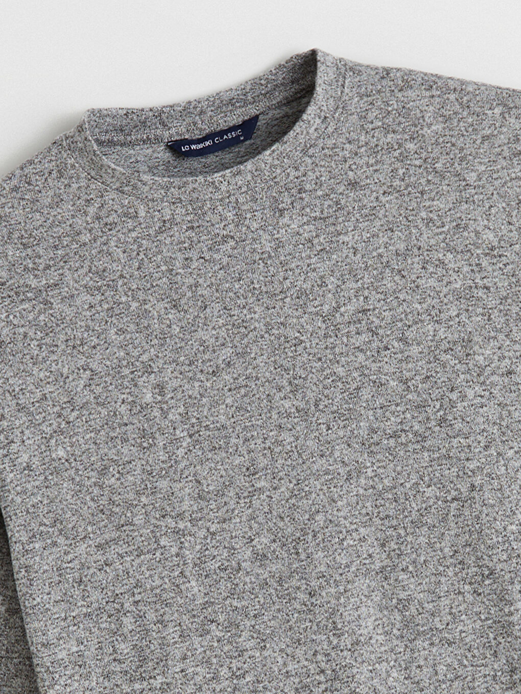 Gri Bisiklet Yaka Erkek Sweatshirt-5